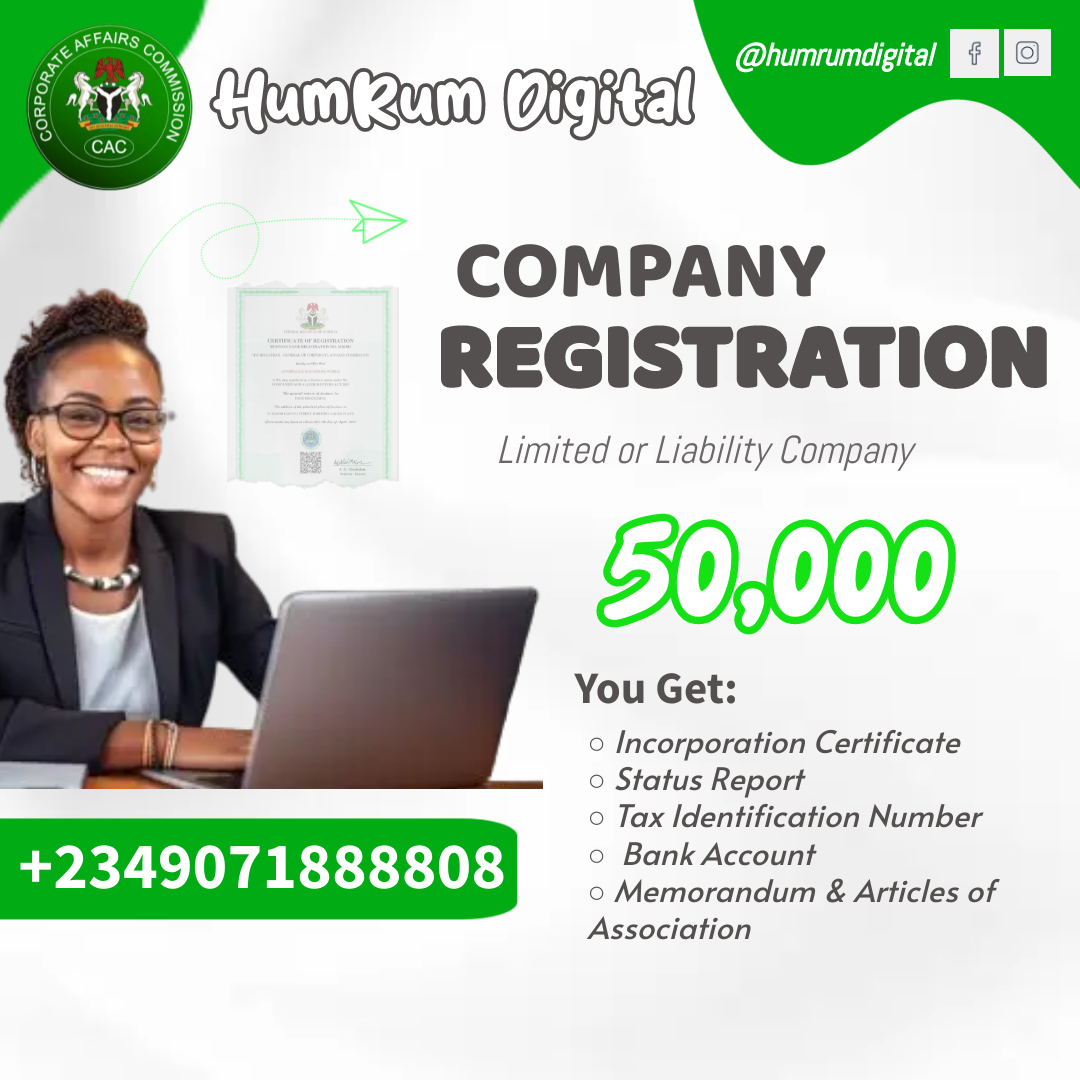COMPANY REGISTRATION <hr> <br> <p> • Incorporation Certificate <br> • Status Report <br> • Memorandum and Article of Association <br> • Tax Identification Number <br> • Bank Account <br> </p>